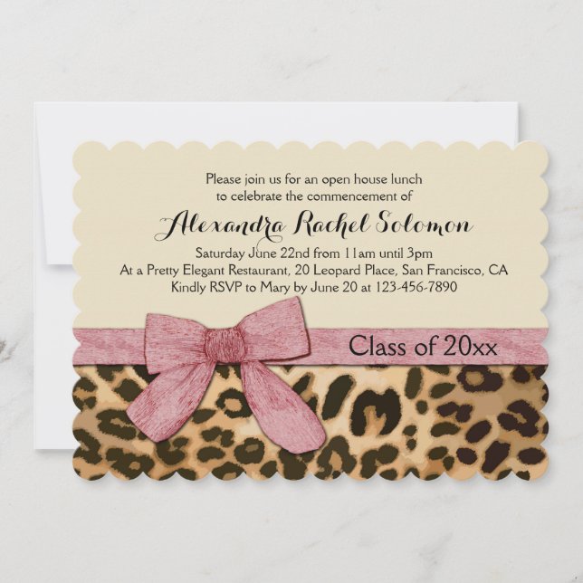 Invitación Graduación/invitación de fiesta de impresión de le (Anverso)