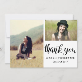Invitación Graduación manuscrita Gracias Dos Fotografías
