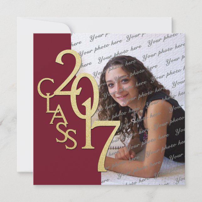 Invitación Graduación Maroon y Gold 2017 (Anverso)