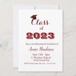 Invitación Graduación Marrón y Blanco Clase de 202