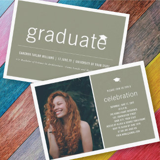 Invitación Graduación Minimalista Foto Fiesta de Graduación S