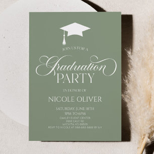 Invitación Graduación Minimalista minimalista elegante verde