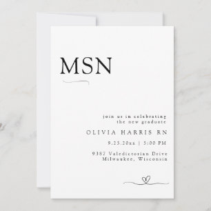 Invitación Graduación Minimalista moderna de la Enfermería ti