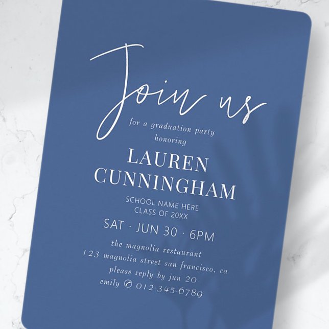 Invitación Graduación Moda Minimalista simple moderna (Subido por el creador)