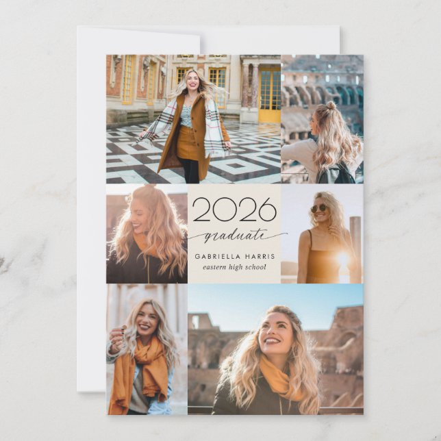 Invitación Graduación Modern Script 2026 (Anverso)