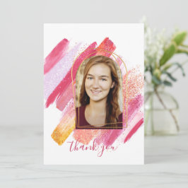 Invitación Graduación moderna con arcos de oro y rosa