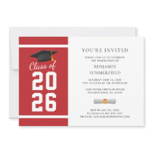 Graduación moderna de blanco rojo 2025