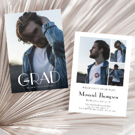 Invitación Graduación moderna de Collage de fotos