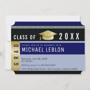 Invitación graduación moderna de diseño gráfico , fiesta de g