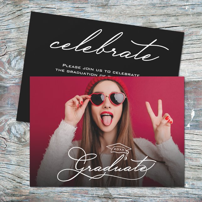Invitación Graduación moderna de fotografía (Modern Photo Graduation Invitations)