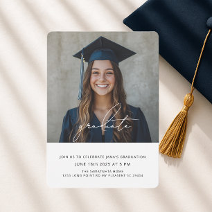 Invitación Graduación moderna de fotografía divertida Clase
