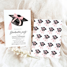 Invitación Graduación moderna de la capa de graduación de Bow