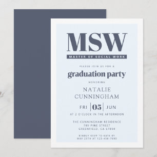 Invitación Graduación moderna de Maestría en Trabajo Social M