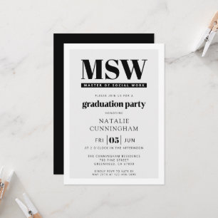Invitación Graduación moderna de Maestría en Trabajo Social M