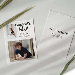 Invitación Graduación moderna Dos fotos antes y ahora