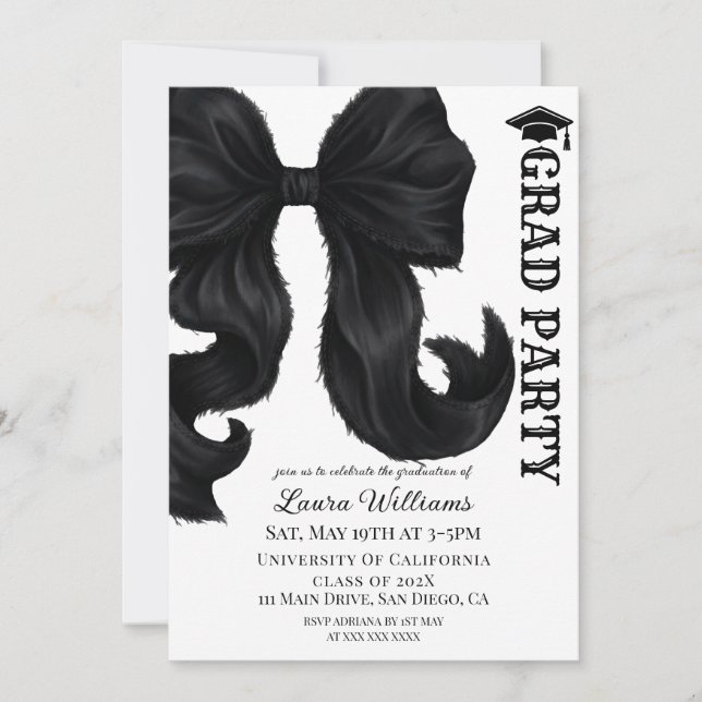 Invitación Graduación Moderna Elegante (Anverso)