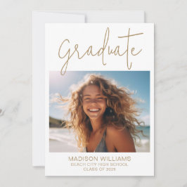 Invitación Graduación Moderna Mínima De 2 Fotografías