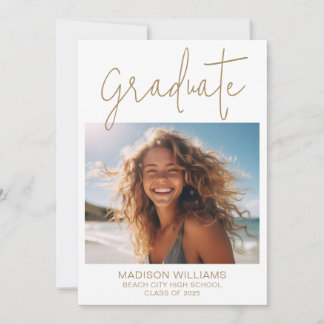 Invitación Graduación Moderna Mínima De 2 Fotografías