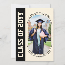 Invitación Graduación moderna negrita y Minimalista de fotogr