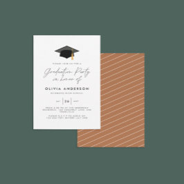 Invitación graduación moderna simple y elegante fiesta de ter