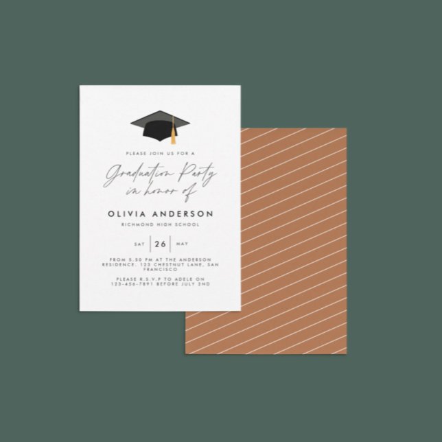 Invitación graduación moderna simple y elegante fiesta de ter (Subido por el creador)