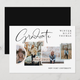 Invitación Graduación moderna y elegante de cuatro Collages d