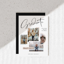 Invitación Graduación moderna y elegante de cuatro Collages d