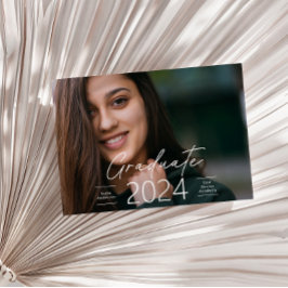 Invitación Graduación moderna y elegante foto de guión