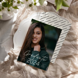 Invitación Graduación moderna y elegante foto de guión