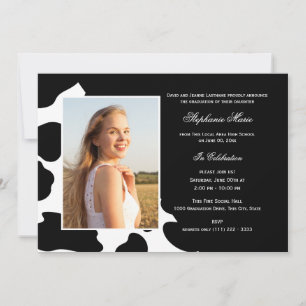 Invitación Graduación multifotografía de impresión en vaca