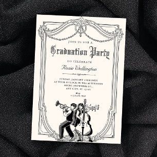 Invitación Graduación musical vintage