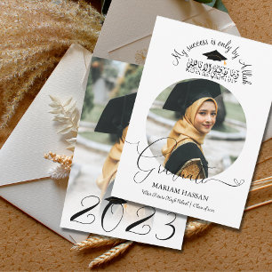 Invitación Graduación musulmana de caligrafía mínima moderna
