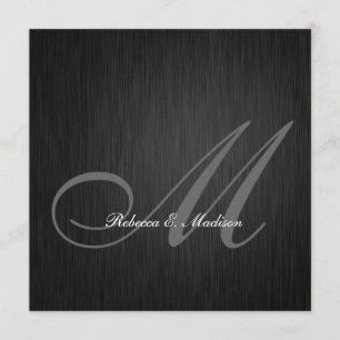 Invitación Graduación negra elegante 2013 del monograma