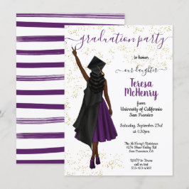 Invitación Graduación personalizada de Chicas afroamericanos