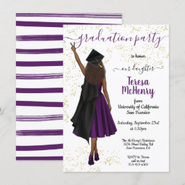 Invitación Graduación personalizada de Chicas afroamericanos