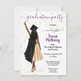 Invitación Graduación personalizada de Chicas afroamericanos 