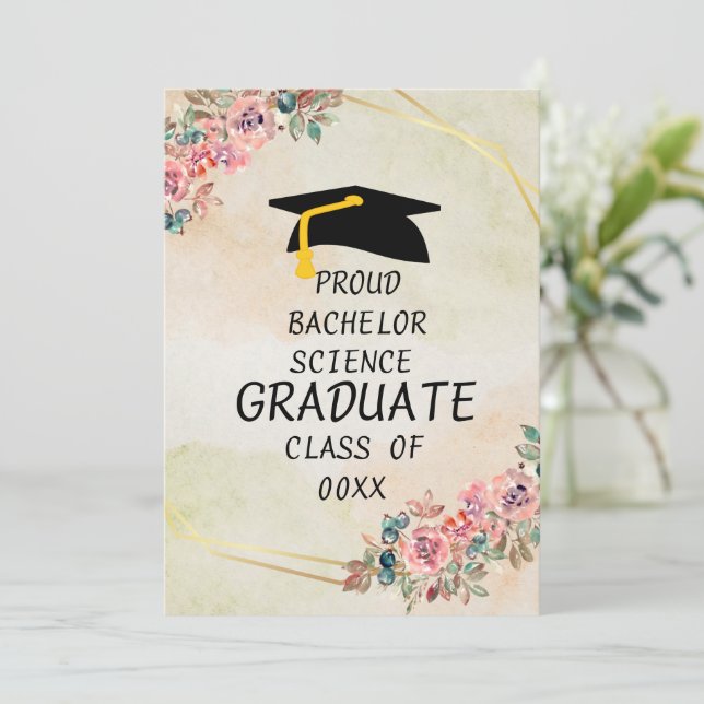 Invitación Graduación personalizada diciendo (Anverso de pie)