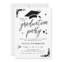 Graduación Personalizada Elegante Guión Estrellas