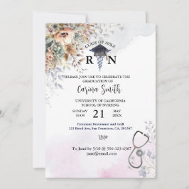 Invitación Graduación personalizada en la escuela de Enfermer