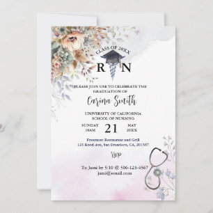 Invitación Graduación personalizada en la escuela de Enfermer