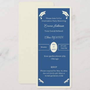 Invitación Graduación Personalizada minimalista De Beige Y Az