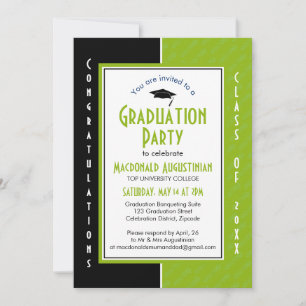 Invitación GRADUACIÓN Personalizado Verde Graduado de PODOLOG