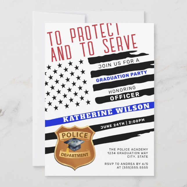 Invitación Graduación policial (Anverso)