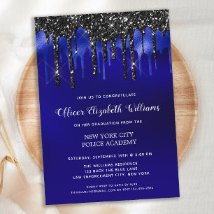 Invitación Graduación policial Elegante policía