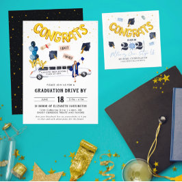 Invitación Graduación Por Fiesta Del Desfile | Limo blanco