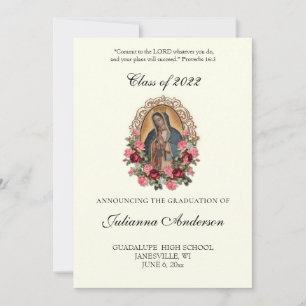 Invitación Graduación Religiosa Elegante Guadalupe Católica