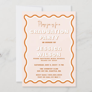 Invitación Graduación retro de fotografía de barro ondulado