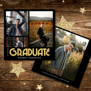 Invitación Graduación Retró Múltiple Foto