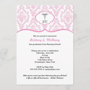 Invitación Graduación RN de la escuela de enfermería del rosa