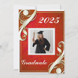 Invitación Graduación roja blanca 2025